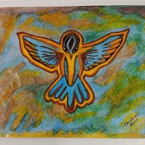 Hand Painted Watercolor On Paper 11 X 24 Unframed Bird Painting